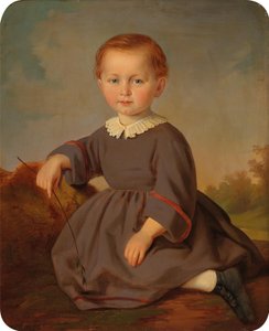 Portret van een Kind in een Landschap
